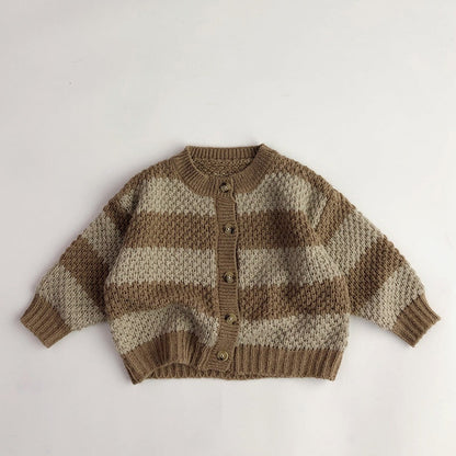Autumn And Winter Kids' Sweater Mohair Western Style Baby Boy And Baby Girl Knitted Cardigan