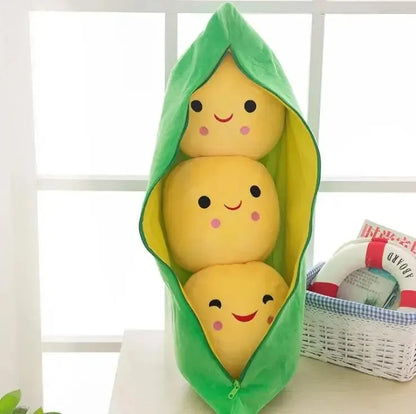 25cm Kawaii Pea Plush – Soft Pea-Shaped Pillow Toy for Kids