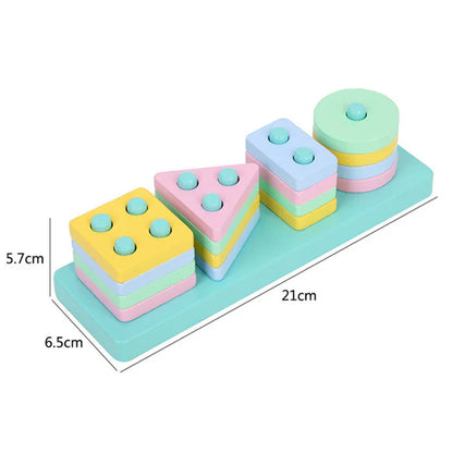 Montessori Wooden Building Blocks – Educational Color & Shape Toy