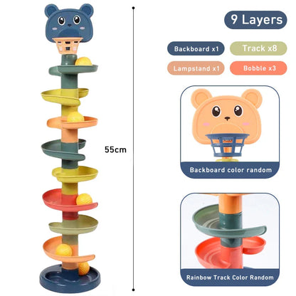 Montessori Baby Rolling Ball Track Toy – Sensory Push Pop Slide Game