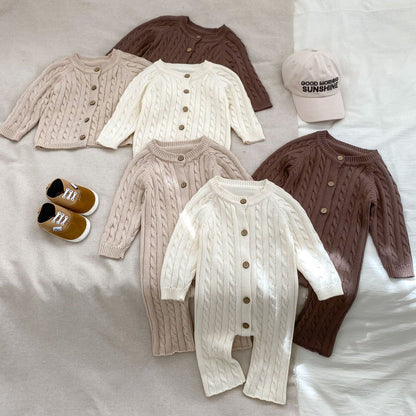 Handmade Twist Baby Jumpsuit Knitted